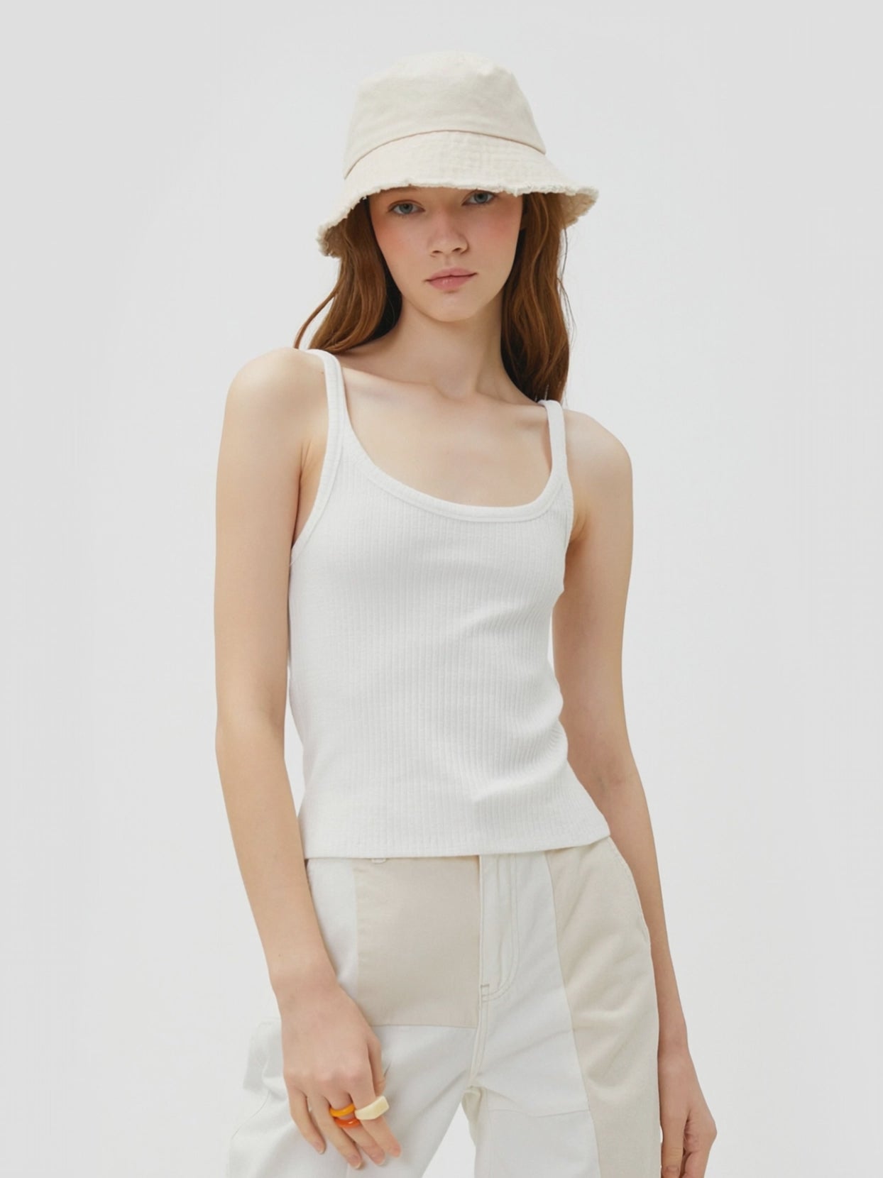 Plain Cotton Undershirt - Wide Neck